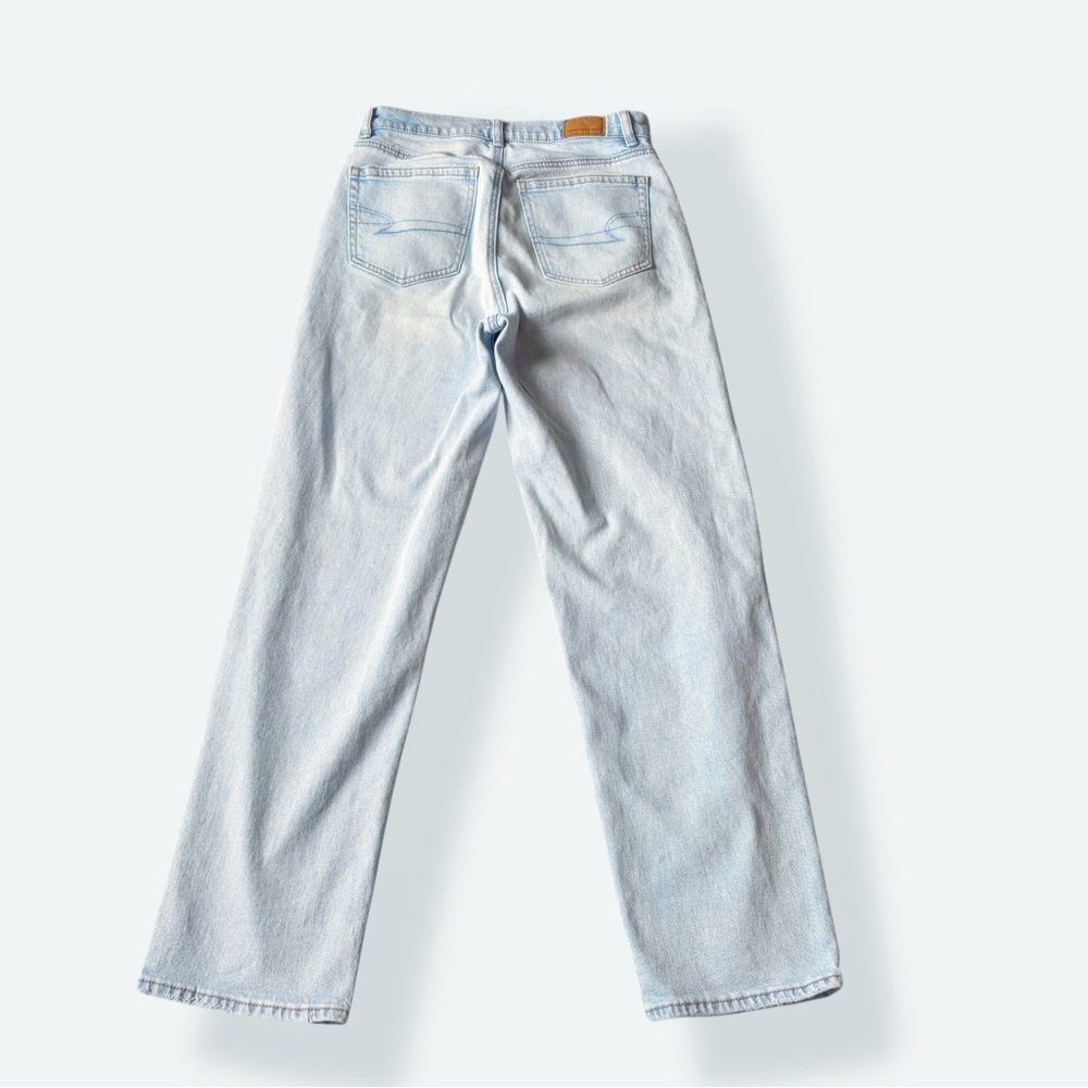 American Eagle Highest Rise Baggy Straight Jeans – Size 4 Short Light Blue - Picture 7 of 11